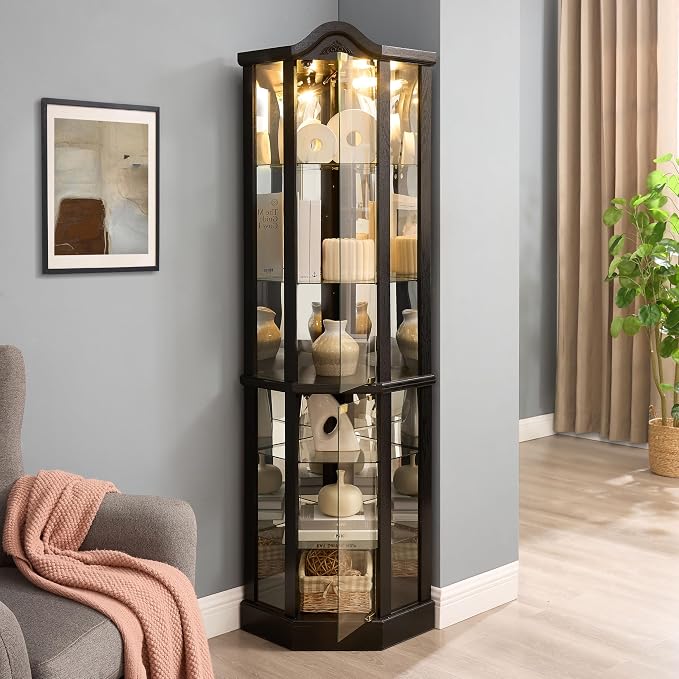 Glass Corner Display Cabinet by NALLBEIRRAA