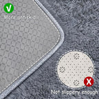 2x6 Bedside Area Rugs for Bedroom Soft Fluffy Shag Grey Rug for Hallway - Image 4