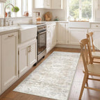3x6 Runner Rug Non Slip, Washable Hallway Runner Rug, Taupe | Neutral Rugs - Image 4