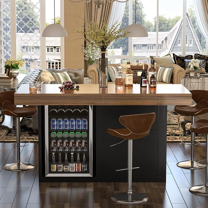 GDLF Bar Height Table with Fridge Space, 41.1" H Counter Height Pub Tall Dining - Image 7