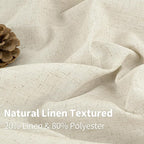 YoungsTex Beige Linen Curtains 45 Inch Length - Image 3