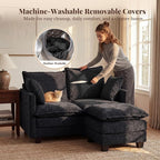 Loveseat Sofa with Ottoman, Cloud 3-Layer Cushion, Living Room, in a Box - Image 7
