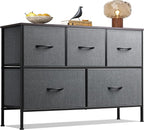 WLIVE Dresser for Bedroom with 5 Drawers, Long Storage Tower Organizer Unit by WLIVE