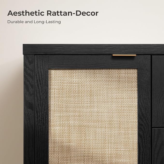 SICOTAS Rattan Large Sideboard Buffet Cabinet - Image 6