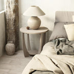 Round Farmhouse End Table for Small Spaces, French Country Accent Side Table - Image 6