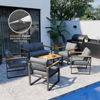 Pamapic 6 Pieces Outdoor Patio Furniture Set, Modern Metal Balcony Furniture - Image 2