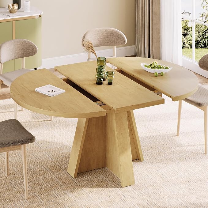 iPormis 43.3in-59in Extendable Round Dining Table by iPomis