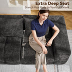 160" Oversized 6 Seater Boneless Couch, Comfy Cloud Modular Sectional Sofa - Image 4