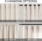Beige Linen Semi Sheer Curtains 72 Inch Length - Image 3