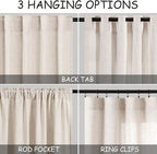 Beige Linen 102 Inch Long Curtains - Image 3