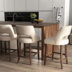 VKNOW Bar Stools Set of 6, Upholstered Counter Height Bar Stools, Modern - Image 4