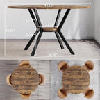 MECHYIN Round Dining Table for 2-4, 42 Inch Wood Kitchen & Dining Room Tables - Image 2