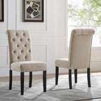 Roundhill Furniture Leviton Solid Wood Tufted Parsons Dining Chairs - Image 3