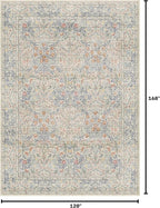 Vintage Washable Beige Blue 10x14 Rug - Image 2