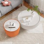 Round Marble Coffee Table Set of 2, 2 Piece Coffee Table and End Table - Image 4