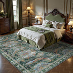 Washable Rug 6x9, Vintage Retro Soft Area Rug, Non-Slip Low Pile Rugs - Image 3