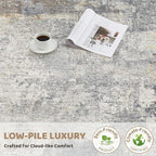 UERMEI Square Area Rugs : Washable 6x6 Neutral Modern Abstract Carpet - Image 9