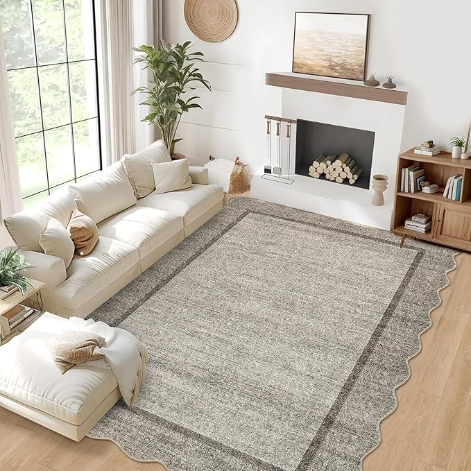 GarveeHome Scalloped Washable Rug 8x10 Rugs by GarveeHome