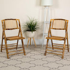Flash Furniture Folding Bohemian Bamboo Chairs - Image 2