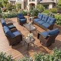 Patio Furniture Set, High Back Rattan Sofa & Swivel Rocker Chairs, Weather by SAILARYPatioFurniture