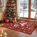 Washable Christmas Rug Runner 3x4: Non Slip Small Area Rug by HYHAOYUNLAI