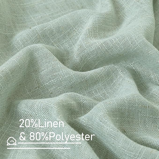 Light Sage Linen Curtains 45 Inches Long - Image 2