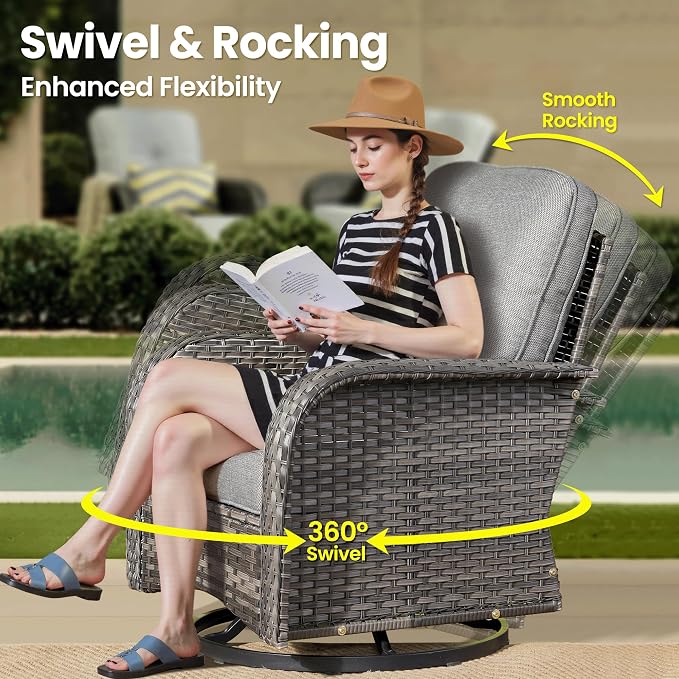 ovios 3-Piece Patio Furniture Set, Outdoor Wicker Sofa - Image 2