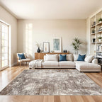 6x9 Area Rug Living Room Washable Neutral Brown Beige | Soft Low Pile Non Slip by BYYVOORugsforYourHome