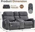 HAOMARKETS Power Reclining Loveseat Sofa Set of 2 - Image 2
