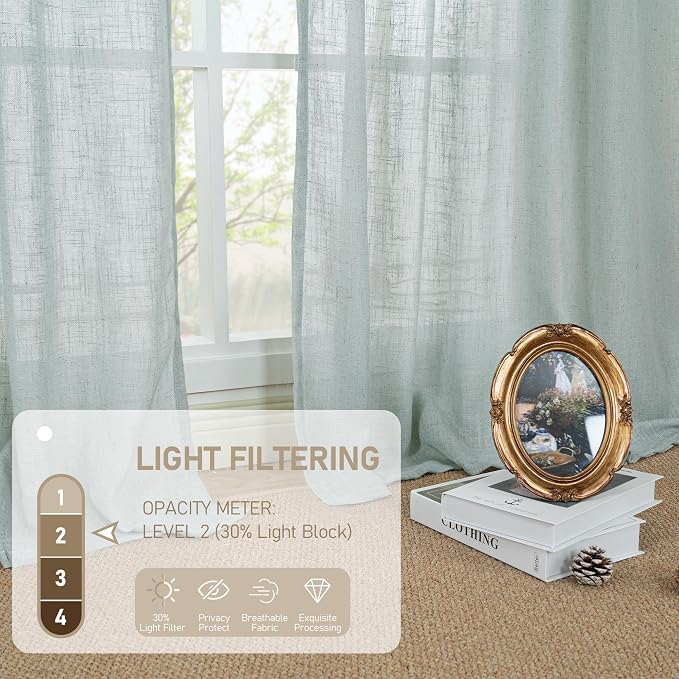 Short Linen Curtains 36 Inch Length - Image 4