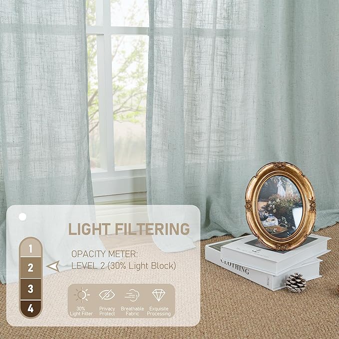 60 Inch Length Sheer Linen Curtains - Image 4