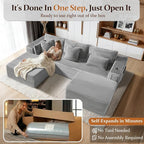 108" Oversized Cloud Sectional Couch, Comfort U Shaped Boneless Couch - Image 5