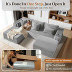 108" Oversized Cloud Sectional Couch, Comfort U Shaped Boneless Couch - Image 5