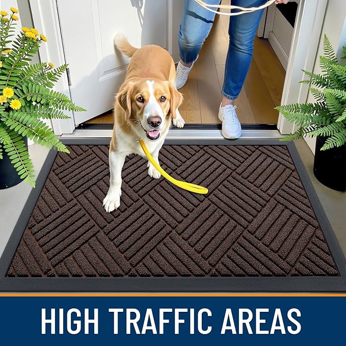 OLANLY Front Door Mat Outside Entrance 59x34, Waterproof Heavy-Duty Doormat | - Image 6