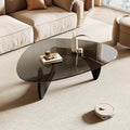 Honyee Morden Coffee Table, 42.5" x 28.5" x 16.1" Triangle Tempered Glass Top by Honyee