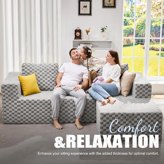 Hobestluk Modular Sectional Sofa Memory Foam Couch Oversized Sectional Sofa - Image 3