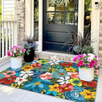 3x5 Flower Entry Rug, Washable Indoor Outdoor Mats - Image 3