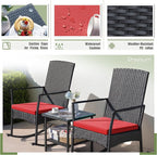 Greesum 3 Pieces Patio Furniture Set Outdoor Wicker Rocking Chairs - Image 7