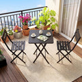 GarveeTech 3-Piece Folding Bistro Set, Heavy Duty Outdoor Patio Furniture by GarveeTech
