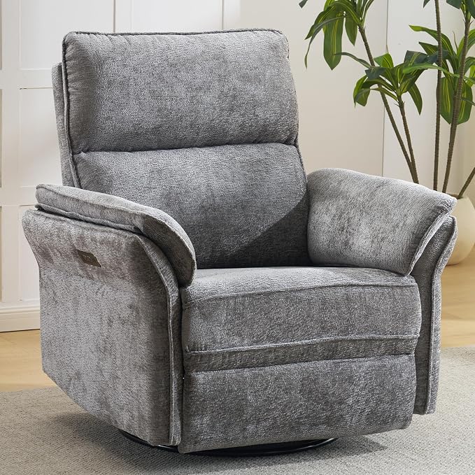 Oversized Power Recliner Chair Swivel Glider by Rhevoy