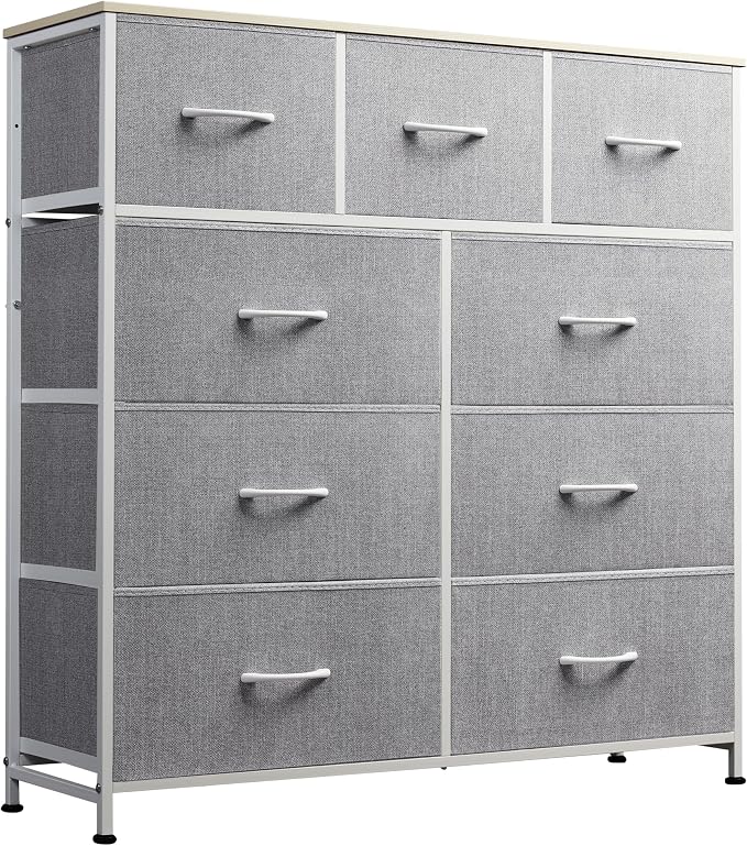 WLIVE 9-Drawer Dresser, Fabric Storage Tower by WLIVE
