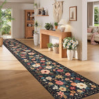 DUKINO 3x20 Runner Rug for Hallway, Floral Washable Long Runner Rug, Low Pile - Image 5