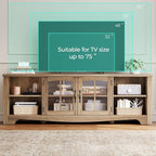 LINSY HOME TV Stand for 75 Inch TV, Modern Farmhouse Entertainment Center - Image 6