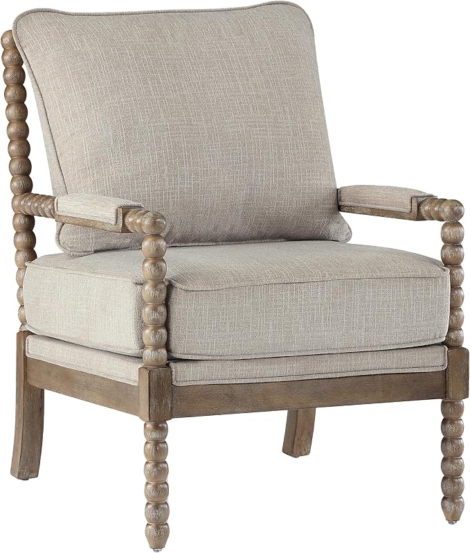 DUHOME Linen Fabric Spindle Accent Chairs Set of 2, Spool Chairs - Image 9
