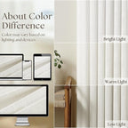 Beige White Pinch Pleated Linen Curtains 63 Inch Length 2 Panels | - Image 4