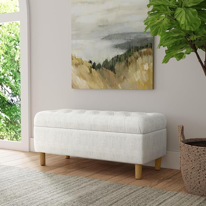 Homepop Home Decor | Tufted Ainsley Button Storage Ottoman Bench - Image 2