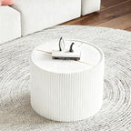 SSLine Round Drum Coffee Table Set of 2 Modern Sintered Stone Top Nesting - Image 7