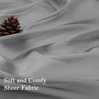 Charcoal Grey Sheer Curtains 63 Inch Length 2 Panels, Rod Pocket Light - Image 5