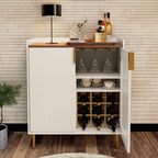 ARTPOWER Wine Bar Cabinet with Fluted Texture, Modern Coffee Cabinet with Wine by PowerofArtBetterforLife