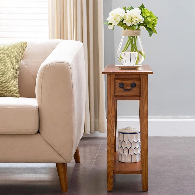 Leick Home Haven Ridge End Table, Solid Wood, 1 Storage Drawer, Bottom Display - Image 2